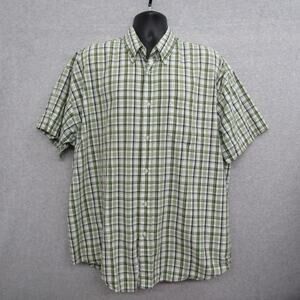 Wrangler Premium Quality Shirt Mens 2XL Green Short Sleeve Comfortable Cotton
